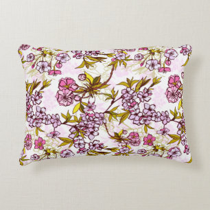 Blooming Cherry Blossom Pattern Accent Kussen