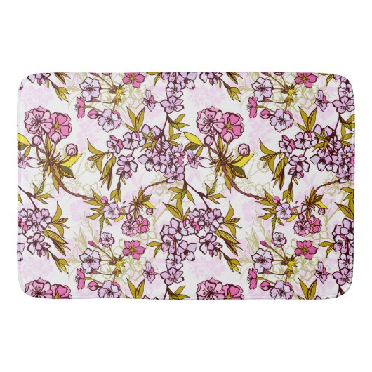 Blooming Cherry Blossom Pattern Badmat (Voorkant)