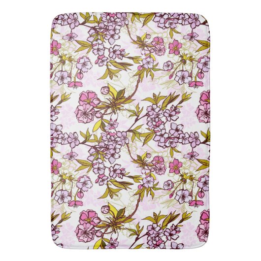 Blooming Cherry Blossom Pattern Badmat (Voorkant Verticaal)