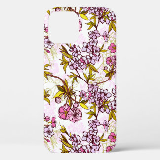 Blooming Cherry Blossom Pattern  iPhone 12 Pro Hoesje
