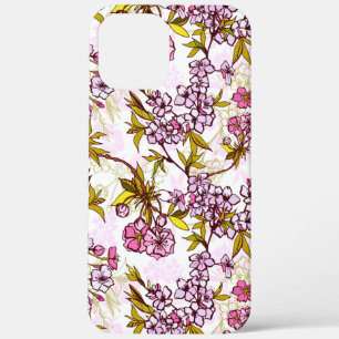 Blooming Cherry Blossom Pattern iPhone 12 Pro Max Hoesje