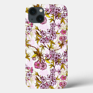Blooming Cherry Blossom Pattern  iPhone 13 Hoesje