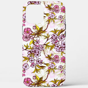 Blooming Cherry Blossom Pattern iPhone 12 Pro Max Hoesje