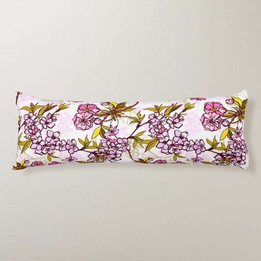 Blooming Cherry Blossom Pattern  Lichaamskussen (Voorkant)