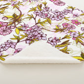 Blooming Cherry Blossom Pattern  Sherpa Deken (3/4)