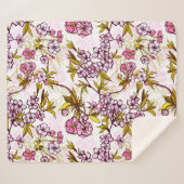 Blooming Cherry Blossom Pattern  Sherpa Deken (Voorkant (horizontaal))