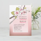 Blooming Cherry Blossom Weddenschap roze Kaart (Staand voorkant)
