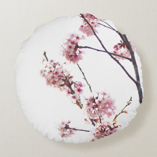 Blooming Cherry Tree Rond Kussen (Achterkant)