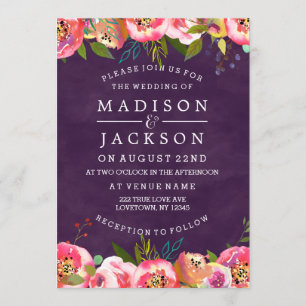 Blooming Chic Color Editable Wedding Invitations