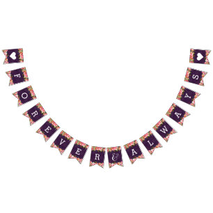 Blooming Chique Kleur Bewerkbaar Bruiloft Voor alt Vlaggetjes