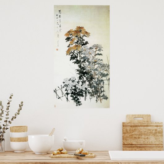 Blooming Chrysanthemum Poster (Keuken)