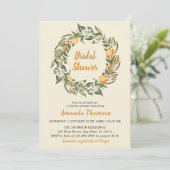 Blooming Citrus Botanical Bridal Shower Invitation Kaart (Staand voorkant)