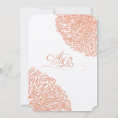 Blooming Dahlia Peach Coral Wedding Kaart (Achterkant)