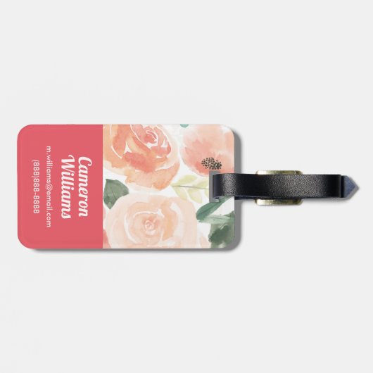 Blooming Delight | Pastel Bagagelabel (Achterkant horizontaal)