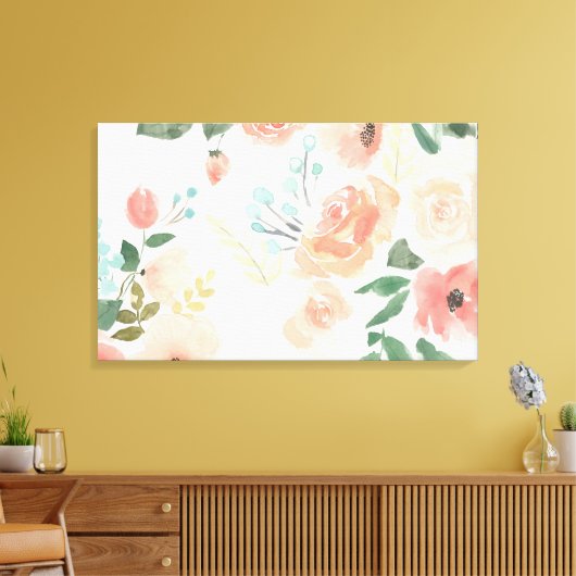 Blooming Delight | Pastel Canvas Afdruk (Insitu (Woonkamer))