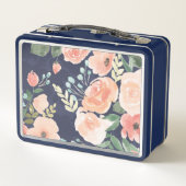 Blooming Delight | Perzik en blauwe Rozen en papav (Achterkant)