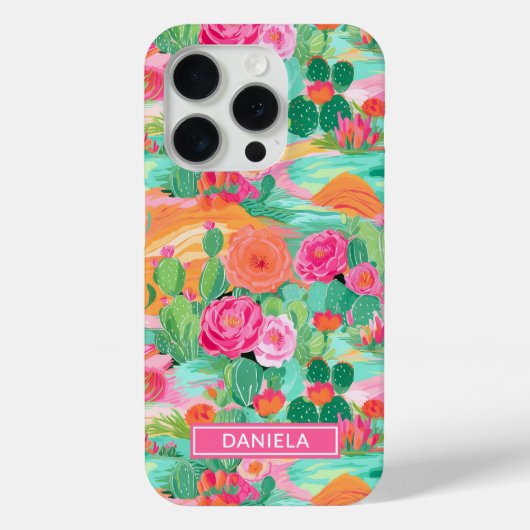 Blooming Desert Cacti Personalized Case-Mate iPhone Case (Achterkant)
