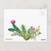 Blooming Desert Cactus Wedding Inviter Carte Posta (Dos)