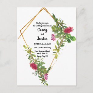 Blooming Desert Mariage Succulent Inviter Carte Po