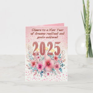 Blooming Dreams 2025 - Gepersonaliseerde Nieuwjaar Feestdagen Kaart