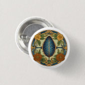 "Blooming Elegance: bloemenprint Button" Ronde Button 3,2 Cm (Voorkant /achterkant)