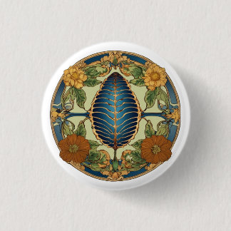 "Blooming Elegance: bloemenprint Button" Ronde Button 3,2 Cm