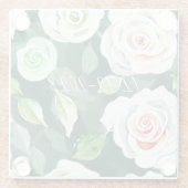 Blooming Elegance: het datum Onderzetter opslaan Glazen Onderzetter (Achterkant)