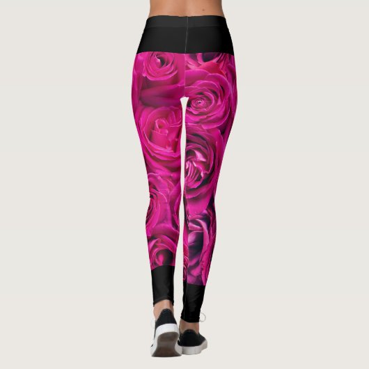 "Blooming Elegance: Roos Pattern Vrouwen Leggings" Leggings (Achterkant)