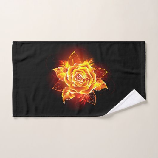 Blooming Fire Rose (Serviette à main)