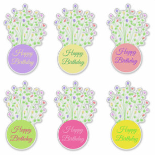 Blooming Floral Birthday Wishes Sticker