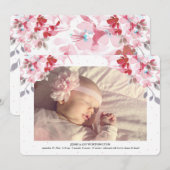 Blooming Floral Foto geboorteaankondiging Aankondiging (Voorkant / Achterkant)