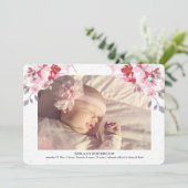 Blooming Floral Foto geboorteaankondiging Aankondiging (Staand voorkant)