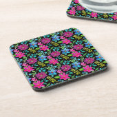 Blooming flower garden chic floral foliage bier onderzetter (Linkerzijde)