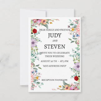 "Blooming Harmony" Levendige Multicolor Bloemen Save The Date
