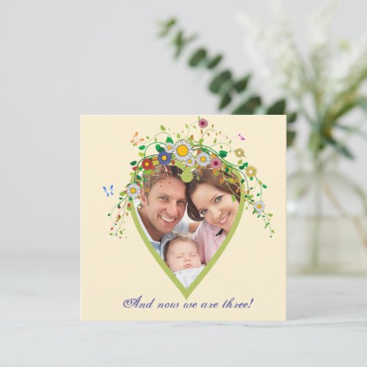 Blooming Heart - Aankondiging van fotoadoptie (Staand voorkant)