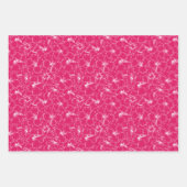 Blooming Hibiscus Flowers op Roze Inpakpapier Vel (Voorkant 3)