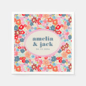 Blooming Joy Bright Bloemen Maximalistische bruilo Servet (Voorkant)