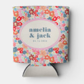 Blooming Joy Bright Floral Maximalist Wedding Blikjeskoeler (Voorkant)