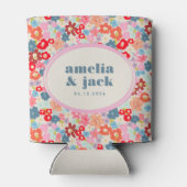 Blooming Joy Bright Floral Maximalist Wedding Blikjeskoeler (Achterkant)