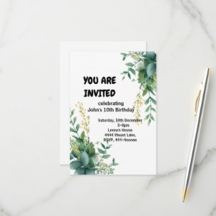 Blooming Joy verjaardagsuitnodiging RSVP Kaartje