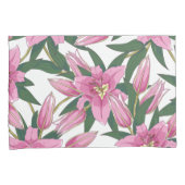 Blooming Lilies in Pastel Pink on White Kussensloop (Voorkant-Rechts)