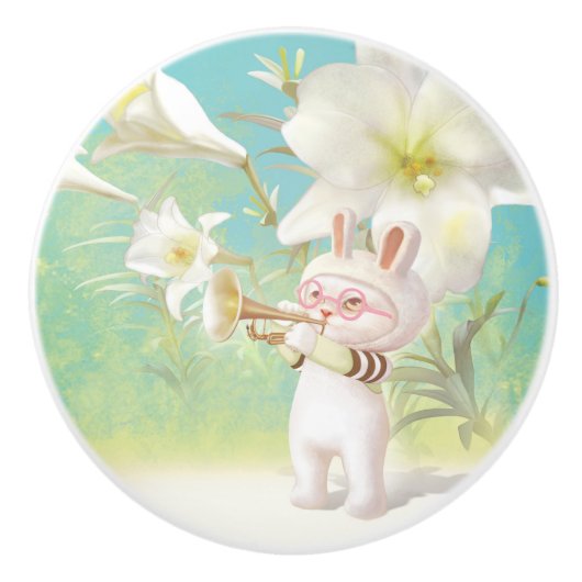 Blooming Lily Keramische Knop (Voorkant)