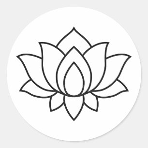 Blooming Lotus Flower symbol Classic Round Sticke Ronde Sticker