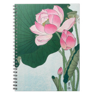 Blooming Lotus Flowers, Koson, Japanse bloemenkuns Notitieboek