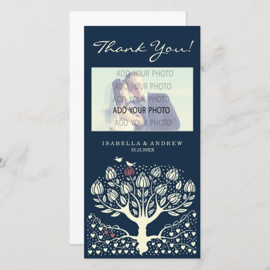 Blooming Love Tree mariage merci ref.wi1 (Devant / Derrière)