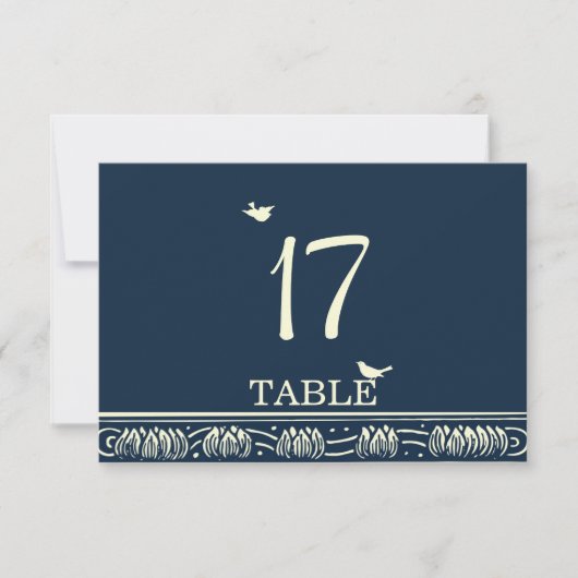 Blooming Love Tree refwi1 Table Number Kaart (Voorkant)