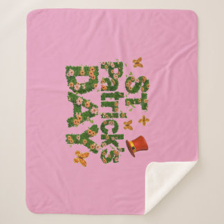Blooming Luck: Floral St. Patrick's Sherpa Blanket Deken