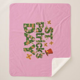 Blooming Luck: Floral St. Patrick's Sherpa Blanket Sherpa Deken