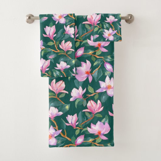 Blooming magnolia bad handdoek (Insitu)