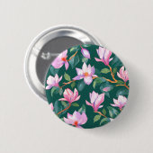 Blooming magnolia ronde button 5,7 cm (Voorkant /achterkant)